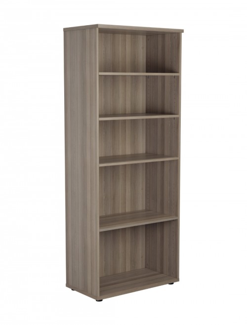 Office Storage 2000mm Tall Office Bookcase Grey Oak WDS2045GO by TC - enlarged view