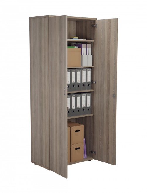 Office Cupboard Grey Oak 2000mm Tall Office Storage Cupboard WDS2045CPGO by TC