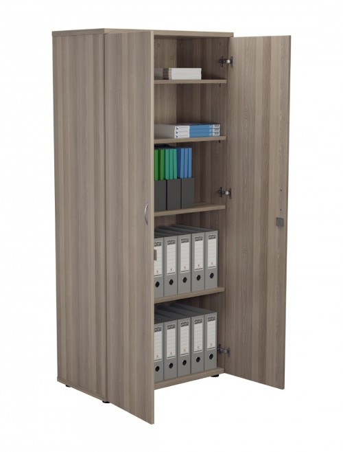 Office Cupboard Grey Oak 1800mm Tall Office Storage Cupboard WDS1845CPGO by TC