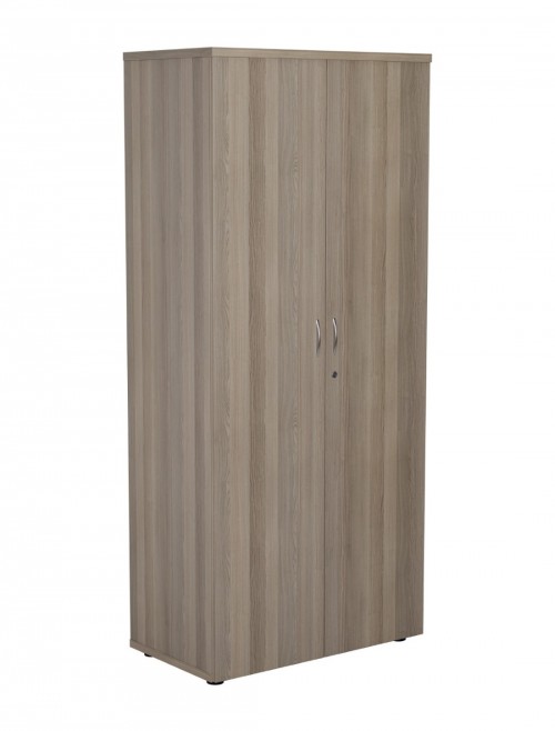 Office Cupboard Grey Oak 1800mm Tall Office Storage Cupboard WDS1845CPGO by TC - enlarged view