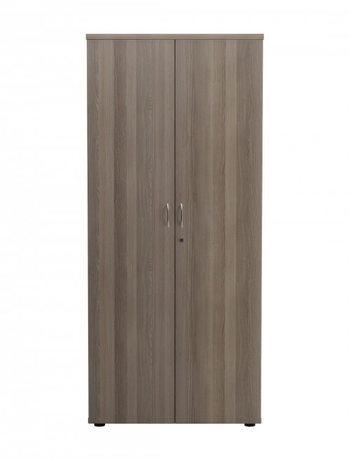 Office Cupboard Grey Oak 1800mm Tall Office Storage Cupboard WDS1845CPGO by TC - enlarged view