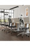 Office Chairs - Maldini High Back Mesh Office Chair CH0782WH - enlarged view