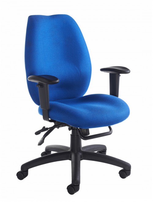 Office Chairs Cornwall Multi-Functional Blue Fabric High Back Operators Chair CWL300K2-B