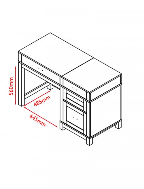 Home Office Desk Black Carver Lift-Top Computer Desk 9257196COMUK by Alphason Dorel - enlarged view