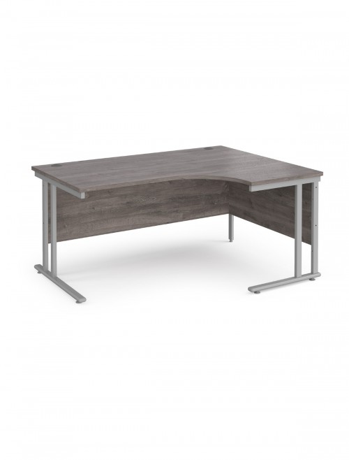 Right Ergo Grey Oak Office Desk 1600mm Wide Maestro 25 and Desk High Pedestal EBS16RGO by Dams - enlarged view