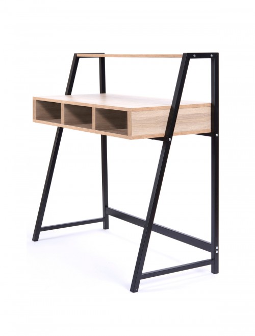 Home Office Desk Oak Vienna Home Workstation BDW/I203/BK-OK by Eliza Tinsley - Nautilus