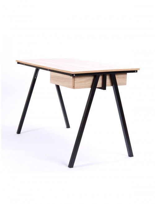 Home Office Desk Oak Tyrol Home Workstation BDW/I201/BK-OK by Eliza Tinsley - Nautilus