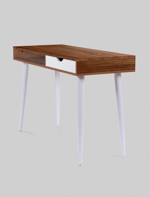 Home Office Desk Walnut Tromso Home Workstation BDW/I202/WH-WN by Eliza Tinsley - Nautilus