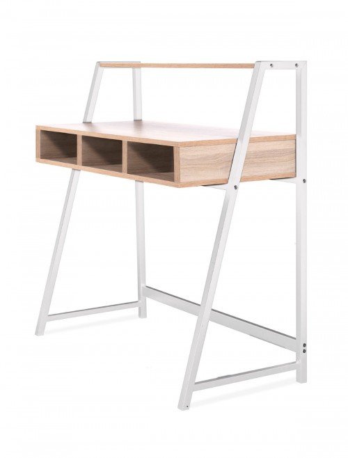 Home Office Desk Oak Vienna Home Workstation BDW/I203/WH-OK by Eliza Tinsley - Nautilus