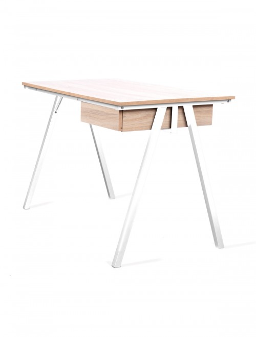 Home Office Desk Oak Tyrol Home Workstation BDW/I201/WH-OK by Eliza Tinsley - Nautilus