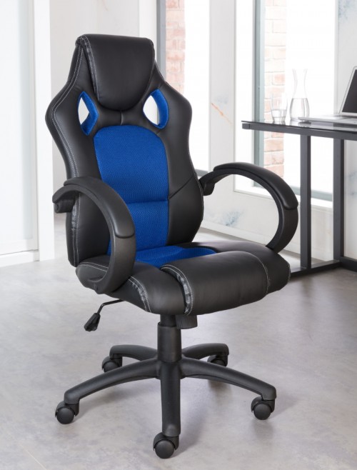 Gaming Chairs Daytona Blue and Black Office Chair AOC5006BLU by Alphason