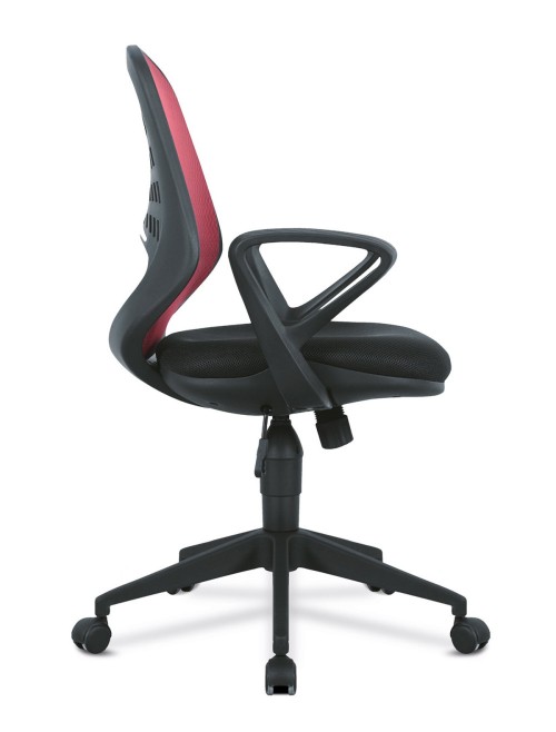 Mesh Office Chair Red Lattice Operators Chair BCM/K116/RD by Eliza Tinsley - enlarged view