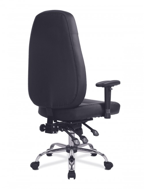 Black Office Chair Leather Faced Babylon 24 Hour Operator Chair BCL/R440/BK by Eliza Tinsley - enlarged view