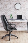 Office Chair Black Mayfield Leather Office Chair AOC6243BLK by Alphason - enlarged view