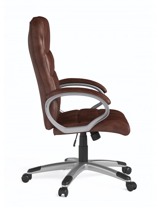 Office Chair Brown Hampton Leather Office Chair AOC6241BRO by Alphason - enlarged view