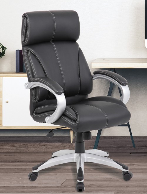 Leather Office Chair Black Cloud High Back Managers Chair BCL/C335/BK by Eliza Tinsley