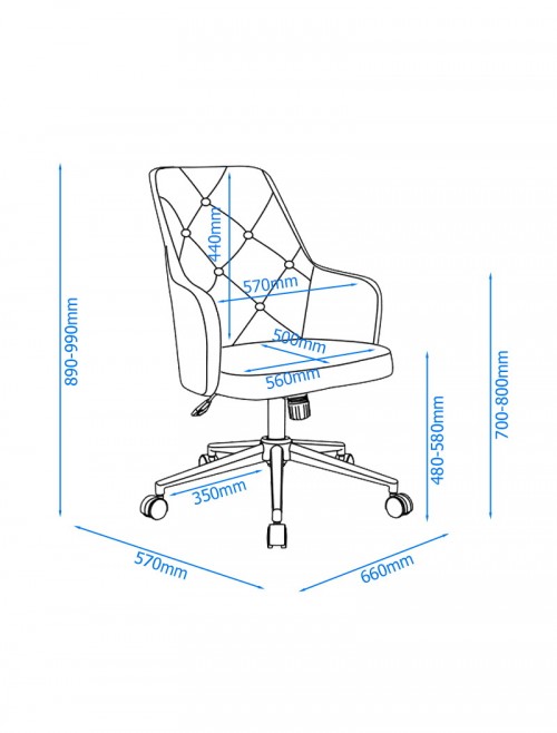 Home Office Chair Grey Washington Computer Chair AOC7257GRY by Alphason - enlarged view