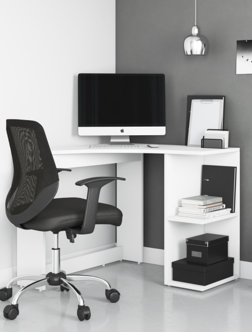 Alpason Chesil White Corner Desk AW3120 by Alphason