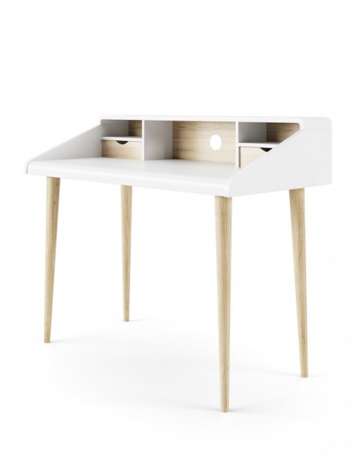 Home Office Desk White Yeovil Study Desk AW3180 by Alphason Dorel - enlarged view