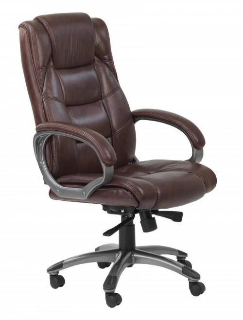 Office Chair Brown Leather Faced Northland Executive Chair AOC6332-L-BR by Alphason - enlarged view