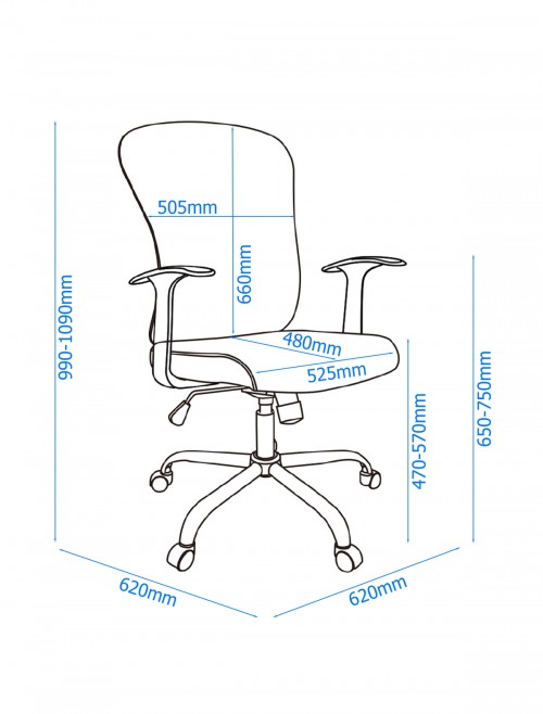 Mesh Office Chair Black Tampa Computer Chair AOC8141BLK by Alphason - enlarged view