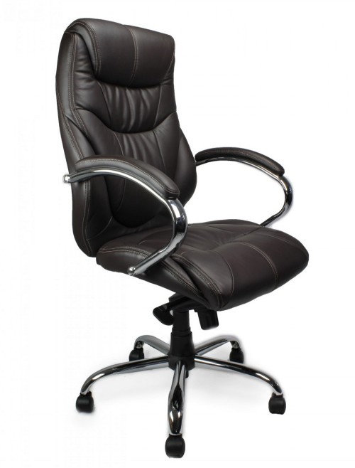 Office Chair Black Leather Faced Sandown Executive Chair 617KTAG/LBK by Eliza Tinsley - enlarged view