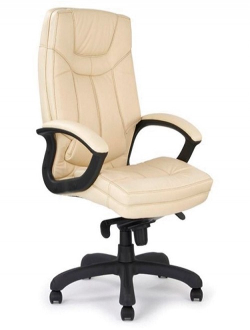 Office Chair Cream Leather Hudson Executive Chair 608KTAG/LCM by Eliza Tinsley - enlarged view