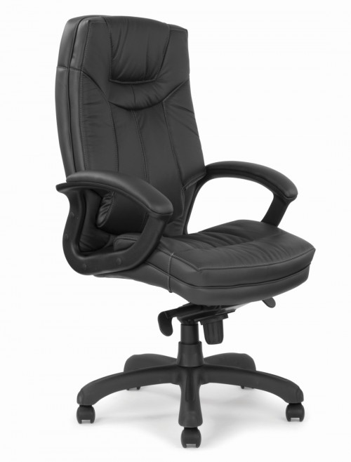 Office Chair Black Leather Hudson Executive Chair 608KTAG/LBK by Eliza Tinsley - enlarged view