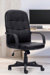 Black Office Chair Orion Bonded Leather Manager Chair BCL/Z2207/BK by Eliza Tinsley - enlarged view