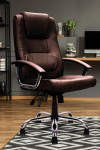 Office Chair Brown Leather Westminster Executive Chair DPA2008ATG/LBW by Eliza Tinsley - enlarged view