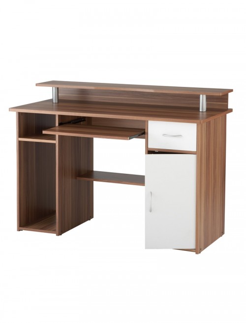 Home Office Desk Walnut Albany Computer Desk AW12362-W by Alphason - enlarged view