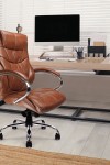 Office Chair Tan Leather Faced Sandown Executive Chair DPA617KTAG/TN by Eliza Tinsley - enlarged view