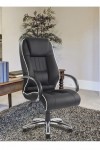 Office Chair Black Leather Faced Dijon Executive Chair DPA9211ATG/LBK by Eliza Tinsley - enlarged view