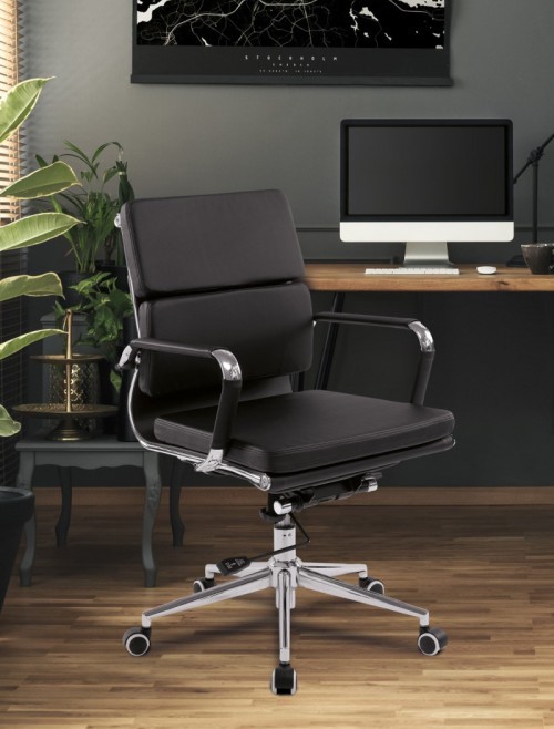 Office Chair Black Bonded Leather Avanti Computer Chair BCL/5003/BK by Nautilus