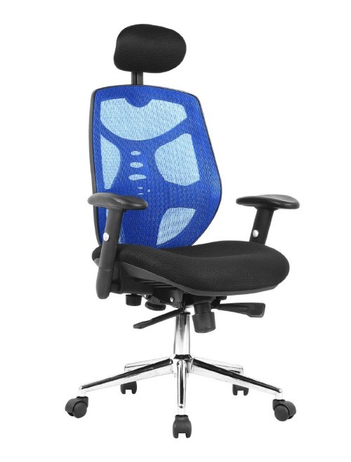 Mesh Office Chair Blue Polaris Executive Chair with Headrest BCM/K113/BL by Eliza Tinsley - enlarged view