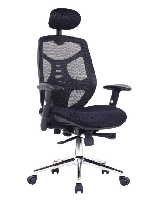 Mesh Office Chair Black Polaris Executive Chair with Headrest BCM/K113/BK by Eliza Tinsley - enlarged view