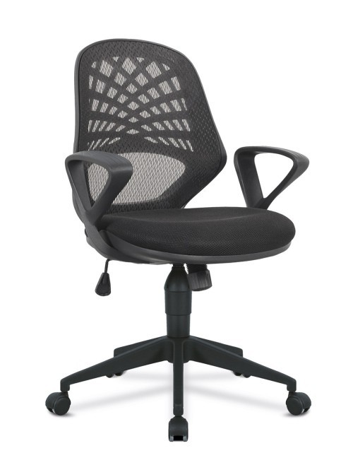 Mesh Office Chair Black Lattice Operators Chair BCM/K116/BK by Eliza Tinsley - enlarged view