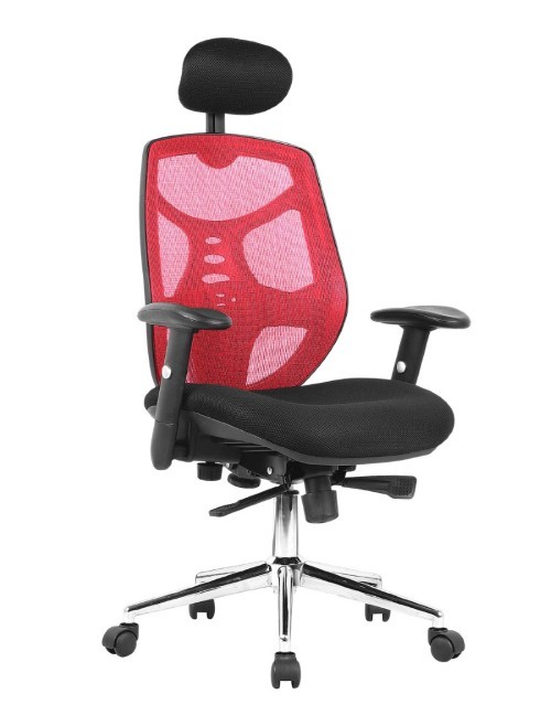 Mesh Office Chair Red Polaris Executive Chair with Headrest BCM/K113/RD by Eliza Tinsley - enlarged view