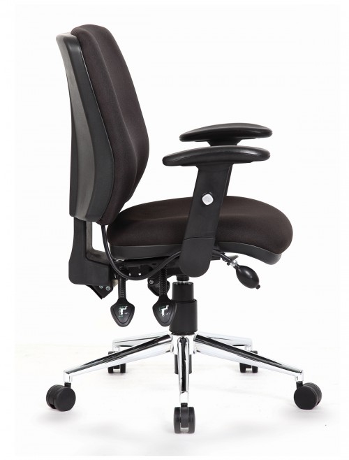 Office Chairs Black Chiro Medium Back Fabric Operator Chair OP000010 by Dynamic - enlarged view