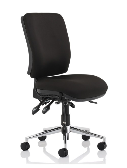 Office Chairs Black Chiro Medium Back Fabric Operator Chair OP000247 by Dynamic