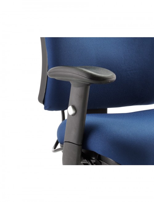 Office Chairs Blue Chiro Medium Back Fabric Operator Chair OP000011 by Dynamic - enlarged view