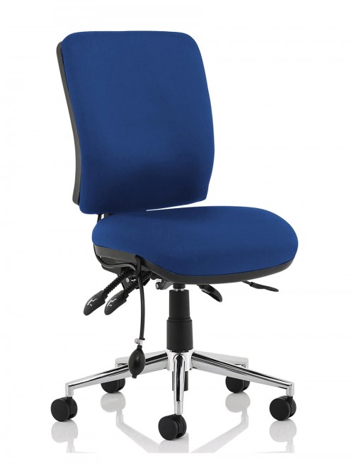 Office Chairs Blue Chiro Medium Back Fabric Operator Chair OP000248 by Dynamic