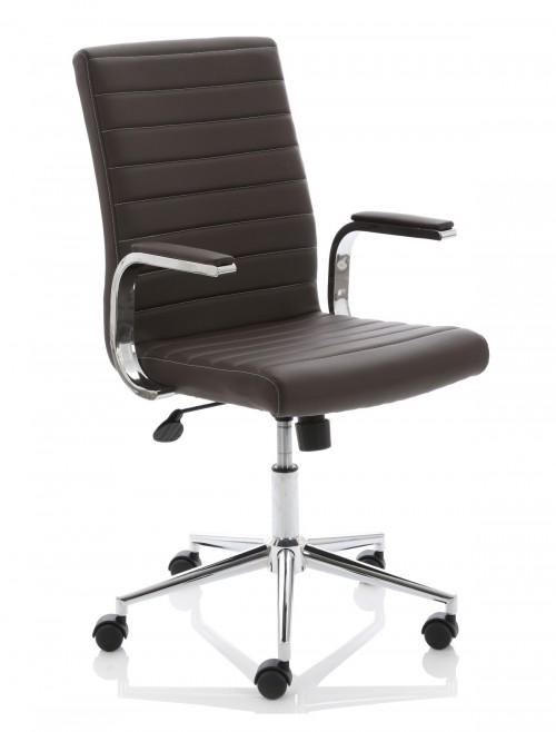 Office Chairs Brown Bonded Leather Ezra Executive Chair EX000190 by Dynamic