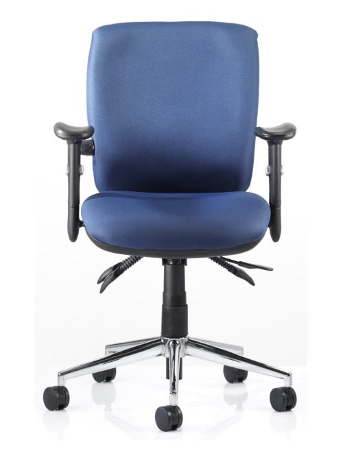 Office Chairs Blue Chiro Medium Back Fabric Operator Chair OP000011 by Dynamic - enlarged view