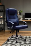 Office Chair Blue Leather Westminster Executive Chair DPA2008ATG/LBL by Eliza Tinsley - enlarged view