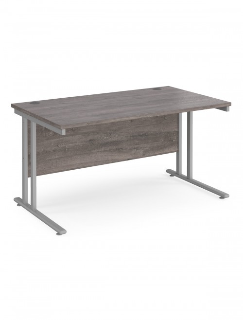 Grey Office Desk 1400mm Maestro and 3 Drawer Storage Pedestal Bundle SBS314GO by Dams - enlarged view