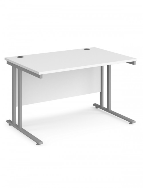 White Office Desk 1200mm Maestro and 2 Drawer Storage Pedestal Bundle SBS212WH by Dams - enlarged view