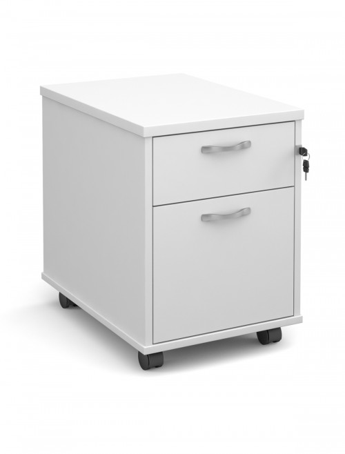 White Office Desk 1400mm Maestro and 2 Drawer Storage Pedestal Bundle SBS214WH by Dams - enlarged view