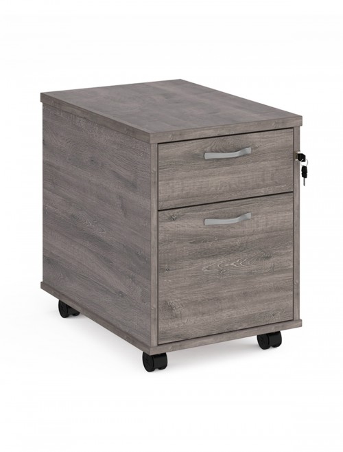 Grey Office Desk 1400mm Maestro and 2 Drawer Storage Pedestal Bundle SBS214GO by Dams - enlarged view