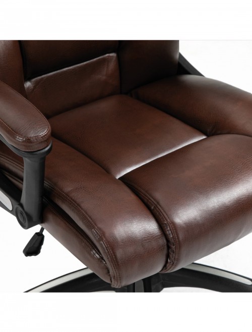 Office Chair Brown Leather Effect Titan Executive Chair BCP/G344/BW by Eliza Tinsley - enlarged view